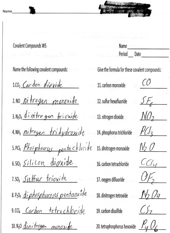  Covalent Molecular Compounds Worksheet Free Download Goodimg co