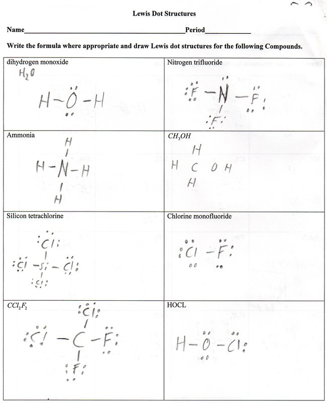 Lewis Structure Worksheet 3 Answer Key